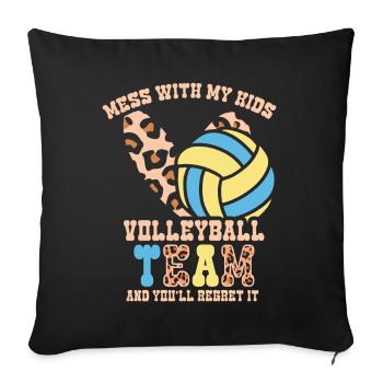 Volleyball Mom Volleyball Mom - Sofa pillow with filling 45cm x 45cm - black - Front