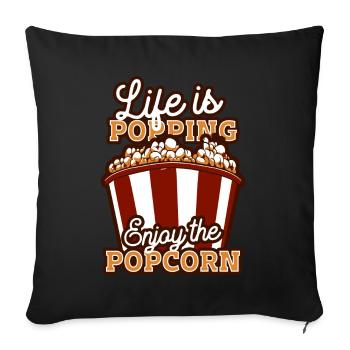 Popcorn Lover Cinema Movie Snack - Sofa pillow with filling 45cm x 45cm - black - Front
