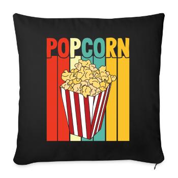 Popcorn Lover Cinema Movie Snack - Sofa pillow with filling 45cm x 45cm - black - Front