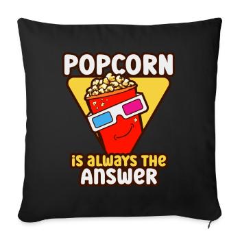 Popcorn Lover Cinema Movie Snack - Sofa pillow with filling 45cm x 45cm - black - Front