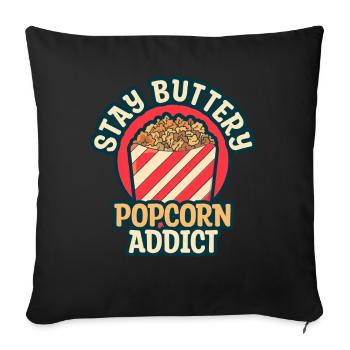 Popcorn Lover Cinema Movie Snack - Sofa pillow with filling 45cm x 45cm - black - Front