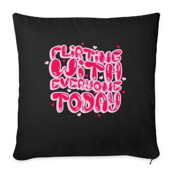 Retro Groovy 70's Valentine's Day Hearts Couple - Sofa pillow with filling 45cm x 45cm - black - Front
