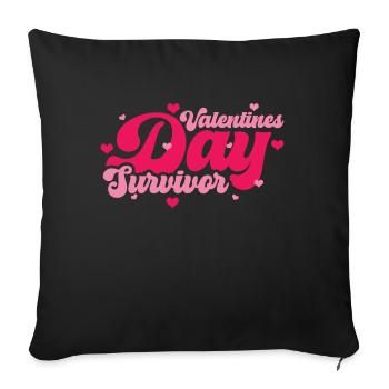 Retro Groovy 70's Valentine's Day Hearts Couple - Sofa pillow with filling 45cm x 45cm - black - Front
