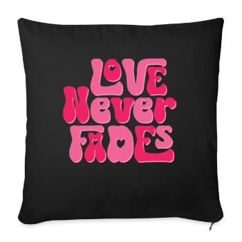 Retro Groovy 70's Valentine's Day Hearts Couple - Sofa pillow with filling 45cm x 45cm - black - Front