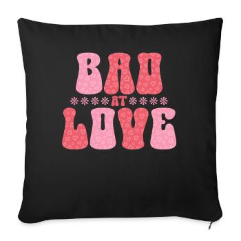 Retro Groovy 70's Valentine's Day Hearts Couple - Sofa pillow with filling 45cm x 45cm - black - Front