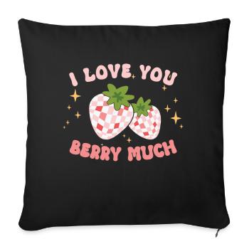 Retro Groovy 70's Valentine's Day Hearts Couple - Sofa pillow with filling 45cm x 45cm - black - Front