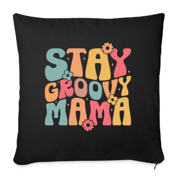 Groovy Mutter Passende Familie Am 1. Geburtstag - Sofakissen mit Füllung 45 x 45 cm - Schwarz - Vorne