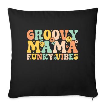 Groovy Mutter Passende Familie Am 1. Geburtstag - Sofakissen mit Füllung 45 x 45 cm - Schwarz - Vorne