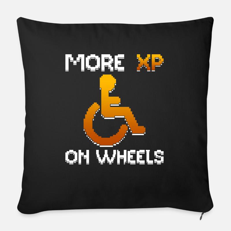 Rollstuhlfahrer Rollstuhl Behinderung Lustig - Sofakissen mit Füllung 45 x 45 cm - Schwarz