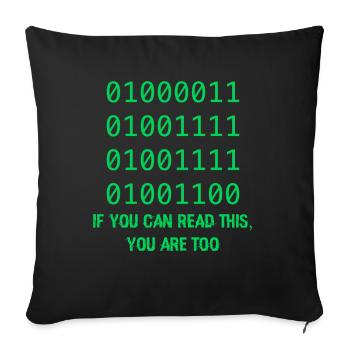 Cadeau Développeurs De Code Binaire Informatique - Coussin et housse de 45 x 45 cm - noir - Devant