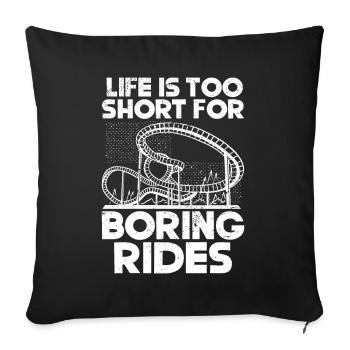 Montagnes russes, parc d’attractions, montagnes russes, manège - Coussin et housse de 45 x 45 cm - noir - Devant
