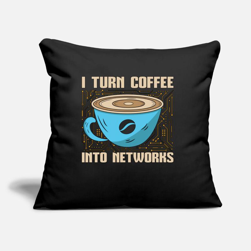 Network Engineer I Turn Coffee Into Programmer Sofa pillow with filling 45cm x 45cm