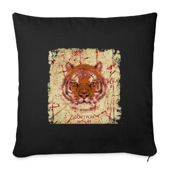 TIGER PRINT - Sofa pillow with filling 45cm x 45cm - black - Front