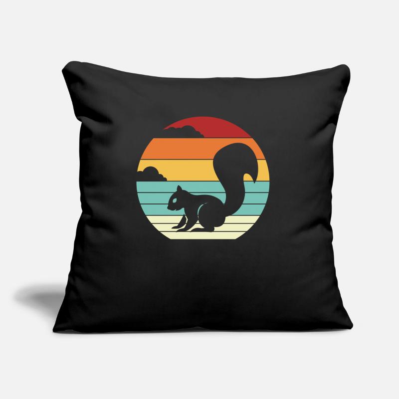 Retro Grey Squirrel Fox Squirrel Sofa pillow with filling 45cm x 45cm