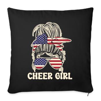 Cheerleading Girl Cheerleading Youth - Sofa pillow with filling 45cm x 45cm - black - Front
