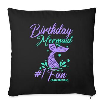 Fête d’anniversaire sirène famille assortie - Coussin et housse de 45 x 45 cm - noir - Devant