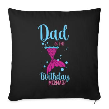Fête d’anniversaire sirène famille assortie - Coussin et housse de 45 x 45 cm - noir - Devant