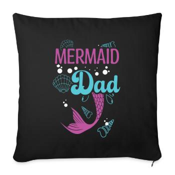 Fête d’anniversaire sirène famille assortie - Coussin et housse de 45 x 45 cm - noir - Devant