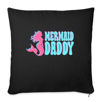 Fête d’anniversaire sirène famille assortie - Coussin et housse de 45 x 45 cm - noir - Devant