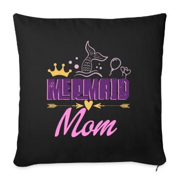 Fête d’anniversaire sirène famille assortie - Coussin et housse de 45 x 45 cm - noir - Devant