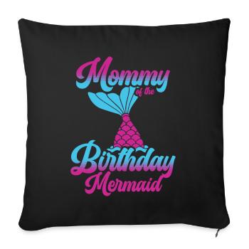 Fête d’anniversaire sirène famille assortie - Coussin et housse de 45 x 45 cm - noir - Devant