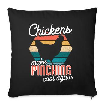 Amoureux de la poule Fermier Poulailler Amoureux de la poule - Coussin et housse de 45 x 45 cm - noir - Devant