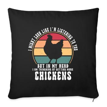 Amoureux de la poule Fermier Poulailler Amoureux de la poule - Coussin et housse de 45 x 45 cm - noir - Devant