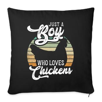 Amoureux de la poule Fermier Poulailler Amoureux de la poule - Coussin et housse de 45 x 45 cm - noir - Devant