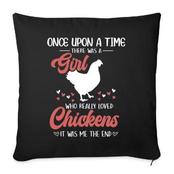 Amoureux de la poule Fermier Poulailler Amoureux de la poule - Coussin et housse de 45 x 45 cm - noir - Devant