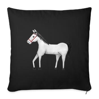 Ross, Étalon, Cheval, Cheval Imbécile, Cavalier, Cheval, Cheval - Coussin et housse de 45 x 45 cm - noir - Devant