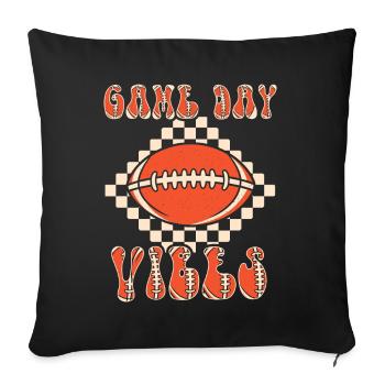 Game Day American Football Groovy Football - Sofa pillow with filling 45cm x 45cm - black - Front