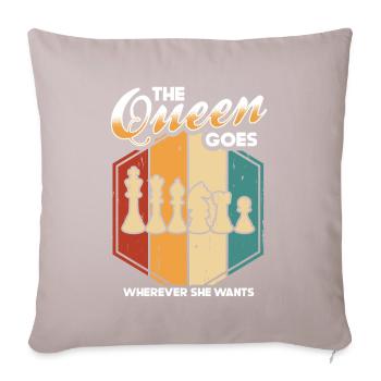 Pièces De Joueur D’échecs Chess Lover Fille - Coussin et housse de 45 x 45 cm - taupe clair - Devant