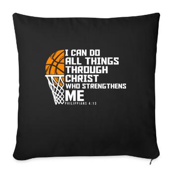 Christian Basketball Jesus Speaks Religious - Sofa pillow with filling 45cm x 45cm - black - Front