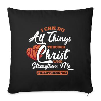 Christian Basketball Jesus Speaks Religious - Sofa pillow with filling 45cm x 45cm - black - Front