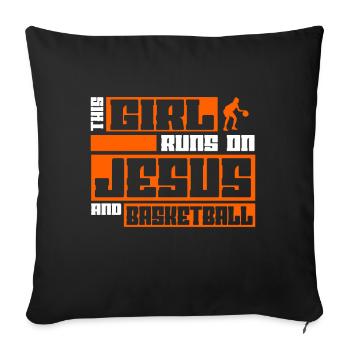 Christian Basketball Jesus Speaks Religious - Sofa pillow with filling 45cm x 45cm - black - Front