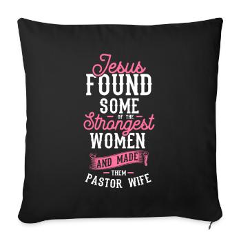 L’épouse du pasteur Jesus Christian Church appréciation - Coussin et housse de 45 x 45 cm - noir - Devant