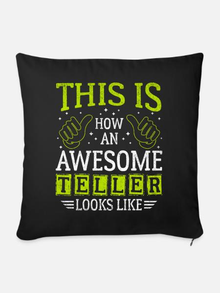 Lustiger Spruch Awesome Teller - Sofakissen mit Füllung 45 x 45 cm - Schwarz