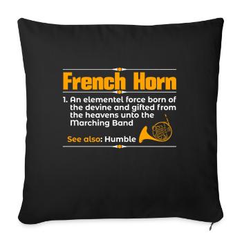French Horn Player Horn Player Brass Music - Sofa pillow with filling 45cm x 45cm - black - Front