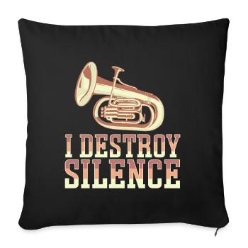 French Horn Player Horn Player Brass Music - Sofa pillow with filling 45cm x 45cm - black - Front