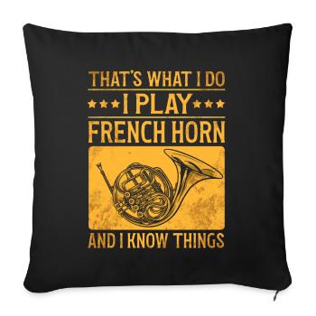 French Horn Player Horn Player Brass Music - Sofa pillow with filling 45cm x 45cm - black - Front