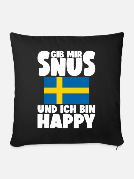 Snus Tabak Kautabak - Sofakissen mit Füllung 45 x 45 cm - Schwarz