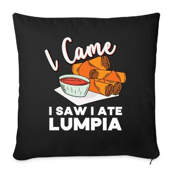 Philippines Lumpia Lover Cuisine philippine - Coussin et housse de 45 x 45 cm - noir - Devant