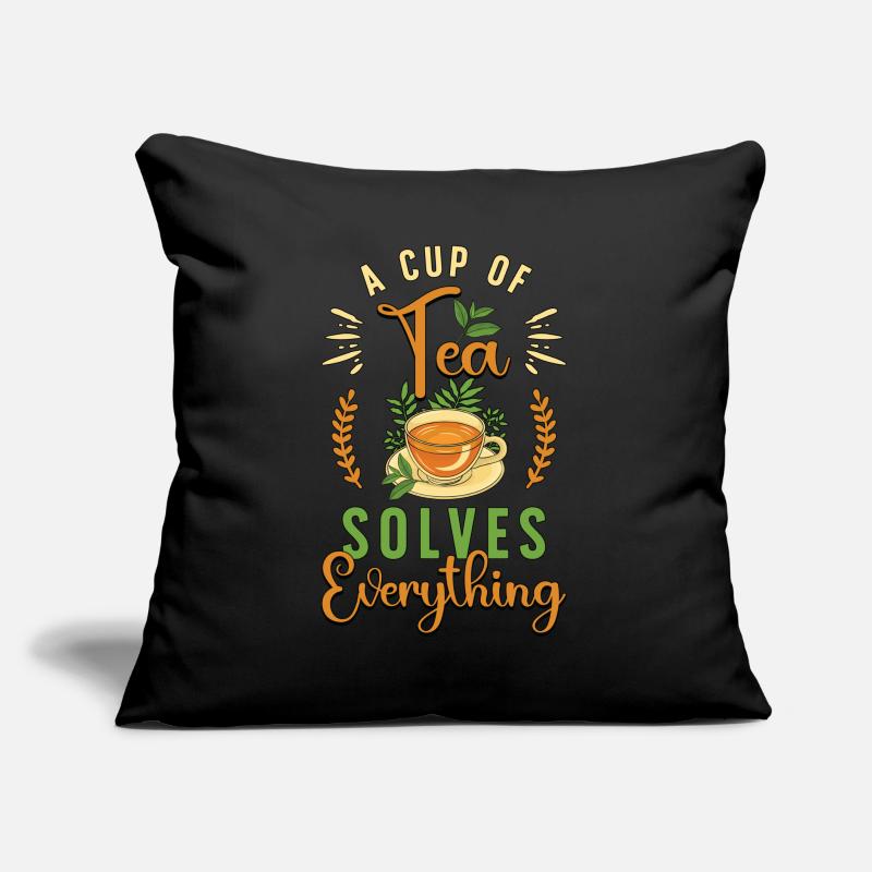 Herbal Tea A Cup Of Tea Solves Everything Herbal Sofa pillow with filling 45cm x 45cm