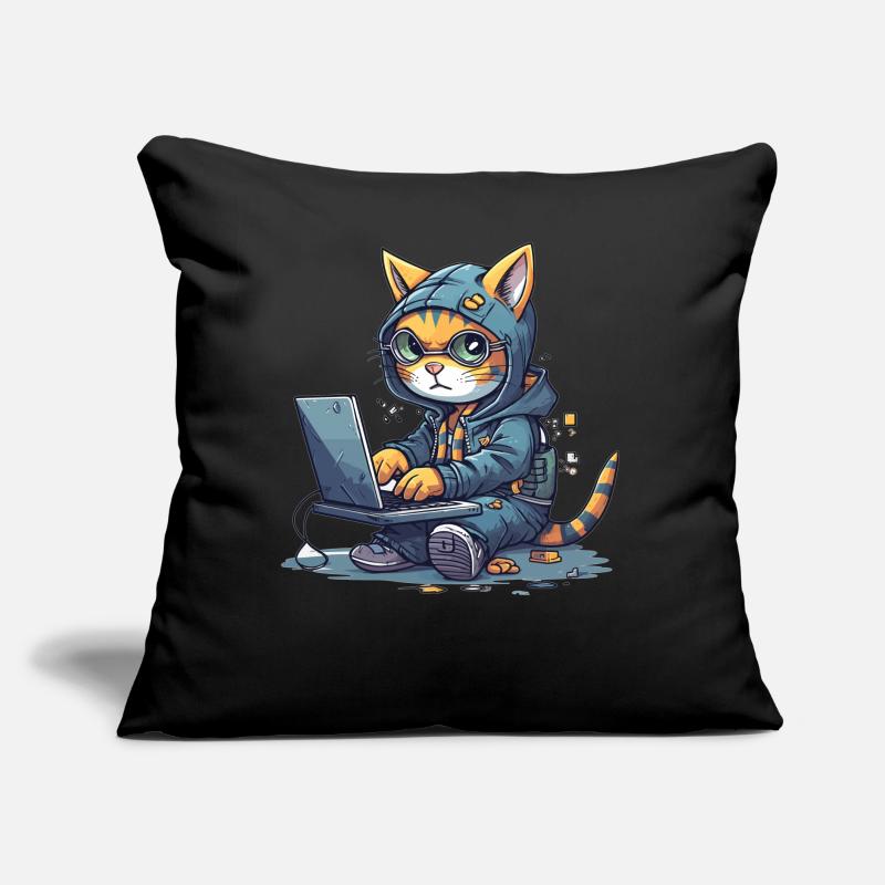 Cat Programmer Computer Software Developer Coder C Sofakissen mit Füllung 45 x 45 cm