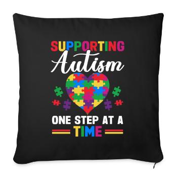 Autism awareness support autistic - Sofa pillow with filling 45cm x 45cm - black - Front