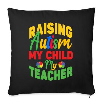 Autism awareness support autistic - Sofa pillow with filling 45cm x 45cm - black - Front