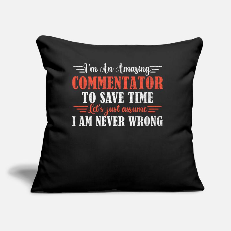 Awesome Commentator Sofa pillow with filling 45cm x 45cm