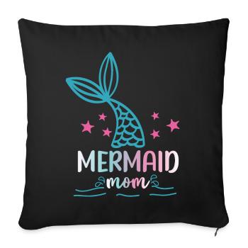 Escouade de fête d’anniversaire pour sirène - Coussin et housse de 45 x 45 cm - noir - Devant