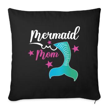 Escouade de fête d’anniversaire pour sirène - Coussin et housse de 45 x 45 cm - noir - Devant
