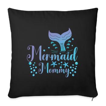 Escouade de fête d’anniversaire pour sirène - Coussin et housse de 45 x 45 cm - noir - Devant